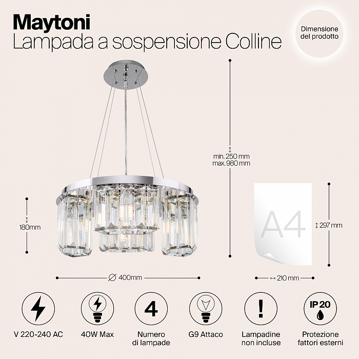 Светильник подвесная Maytoni MOD083PL-04CH