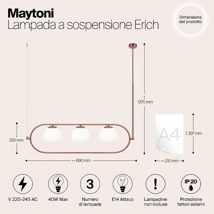Светильник большой Maytoni MOD221PL-03BS