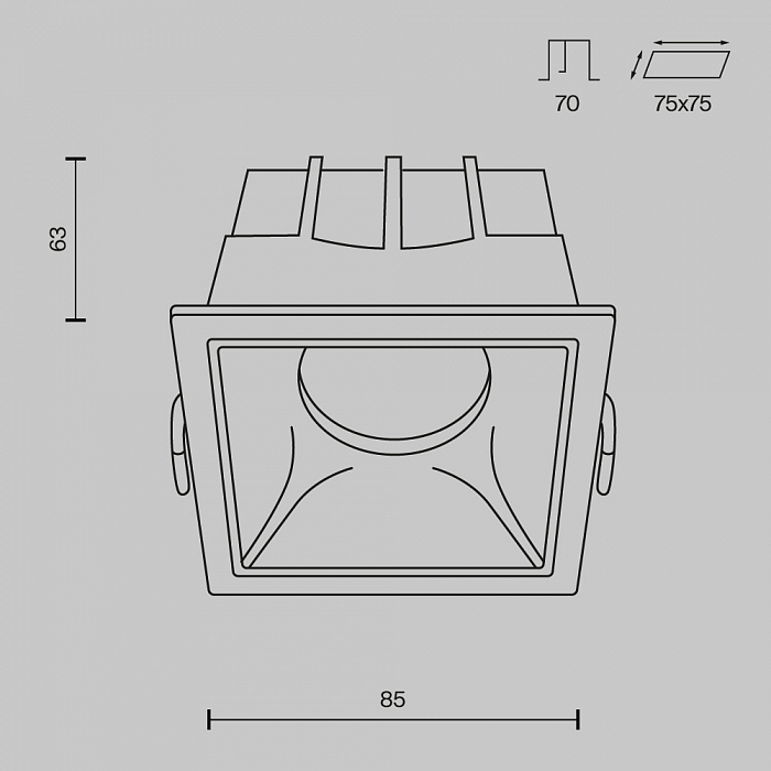 Светильник встраиваемый Technical DL043-01-15W3K-D-SQ-WB