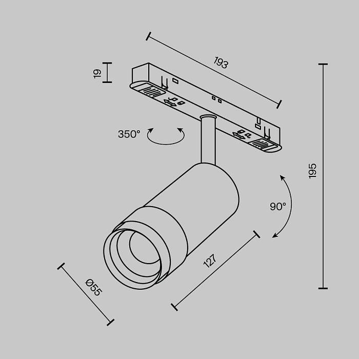 Трековая система Technical TR212-4-12WTW-Z-DSZ-B