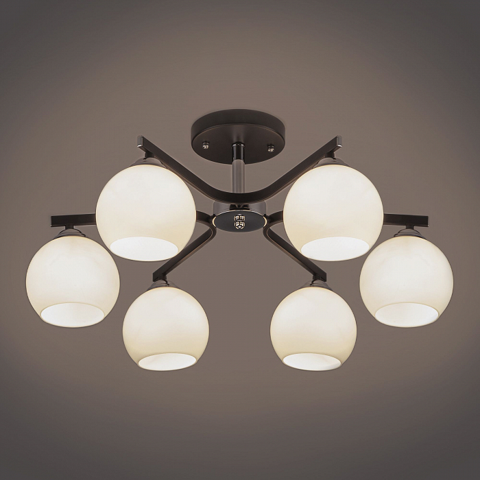 Потолочная люстра с плафонами 30145/6 хром/венге Люстра потолочная Eurosvet 30145/6 хром/венге