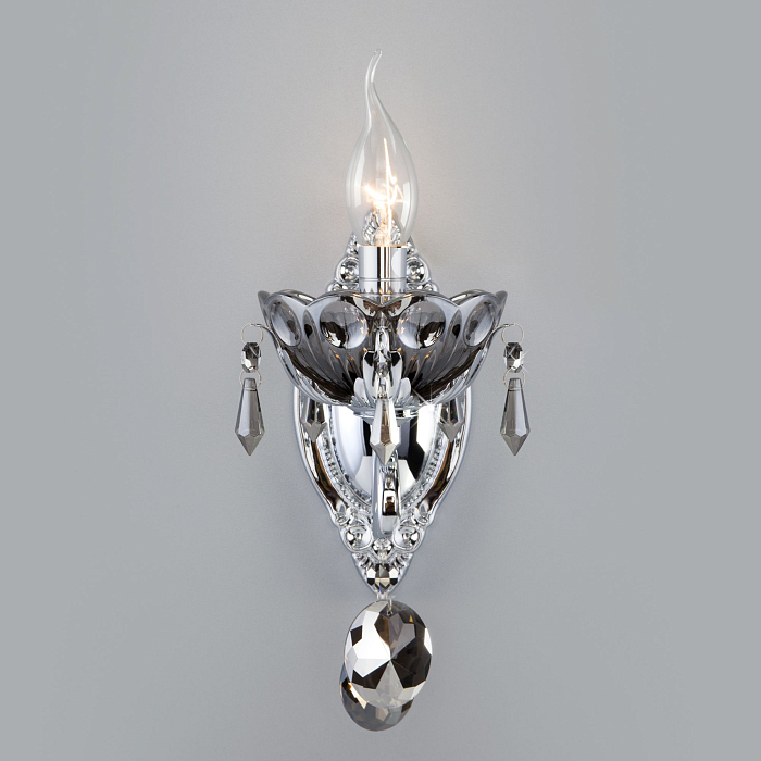 Eurosvet 10103/1 хром/дымчатый хрусталь Strotskis