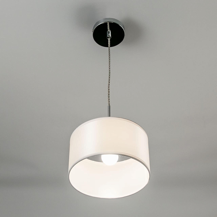 CL466110 Эвита Хром+Белый Св-к Подвес Светильник одинарный  CL466110
