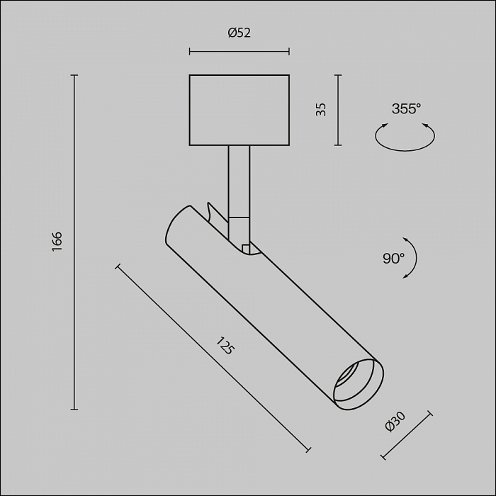 Светильник Technical C141CL-L125-6W3K-B