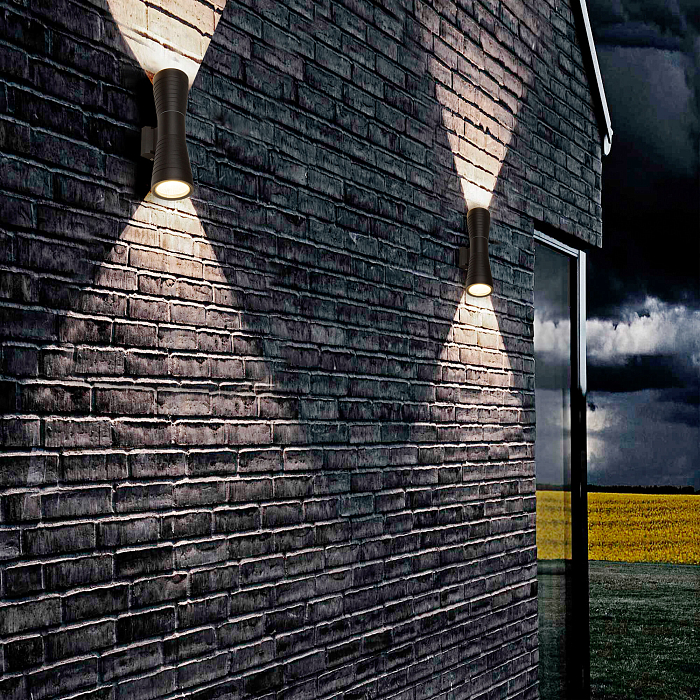 Tube double черный уличный настенный светодиодный светильник 1502 TECHNO LED Уличный светильник настенный Elektrostandard 1502 TECHNO LED