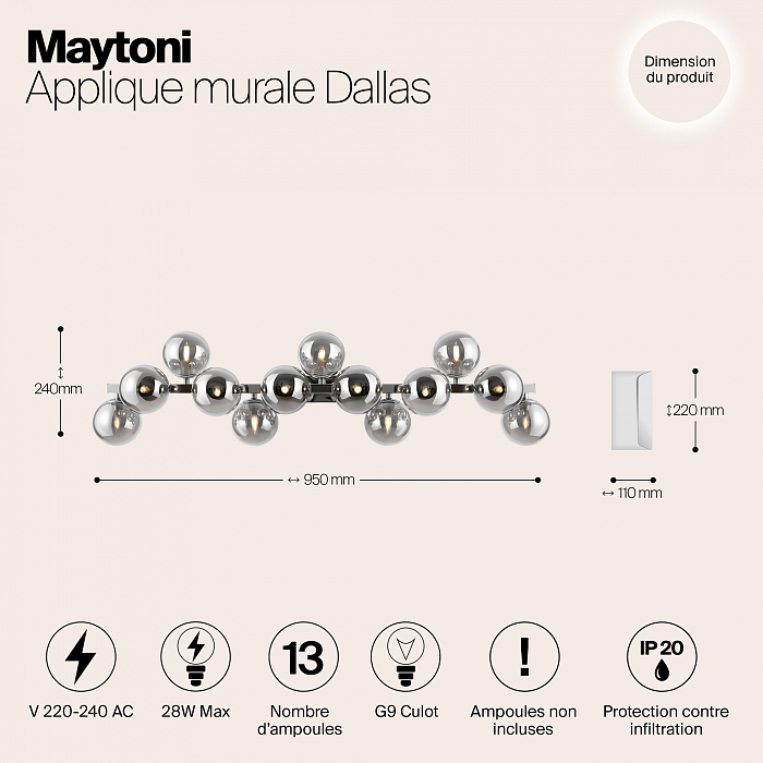 Бра на 3 и более ламп Maytoni MOD547WL-13CH