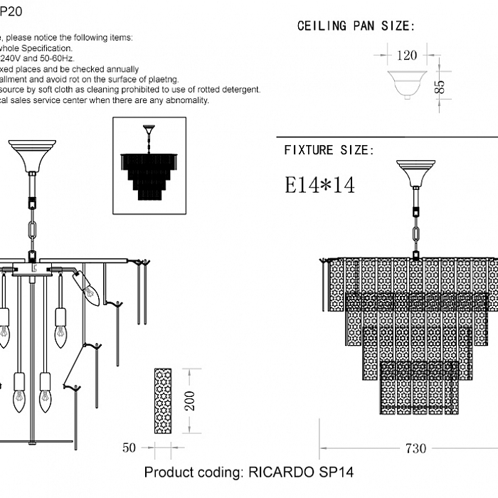 Люстра Crystal Lux RICARDO SP14 BRASS