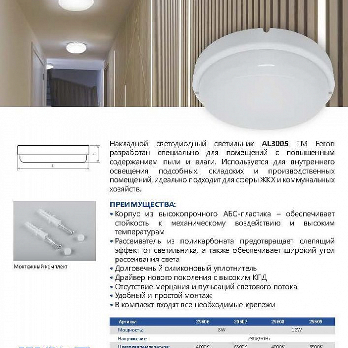 Накладной FERON 29608
