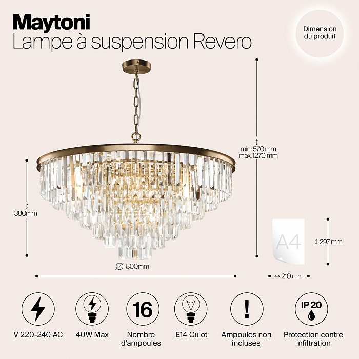 Светильник подвесная Maytoni MOD085PL-16BS