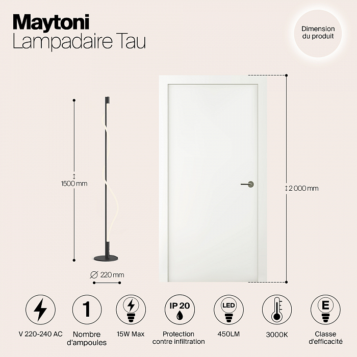 Торшер светодиодный Maytoni MOD166FL-L15B3K
