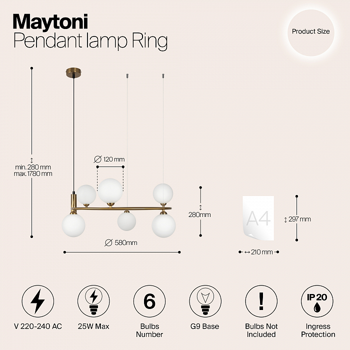 Светильник большой Maytoni MOD013PL-06BS1