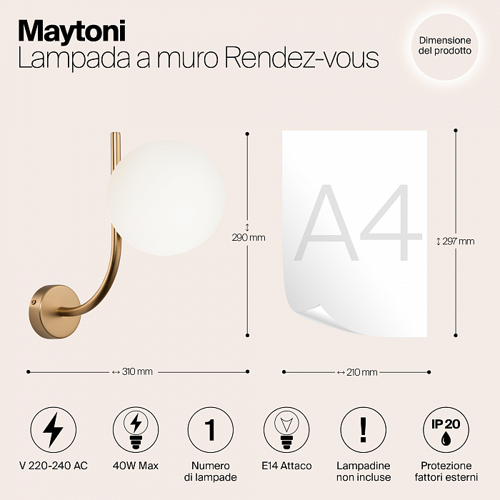 Бра на 1 лампу Maytoni MOD109WL-01BS