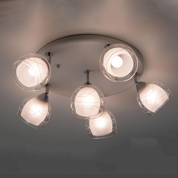 CL158161 Самба Бел+Хром Св-к Люстра Люстра потолочная  CL158161