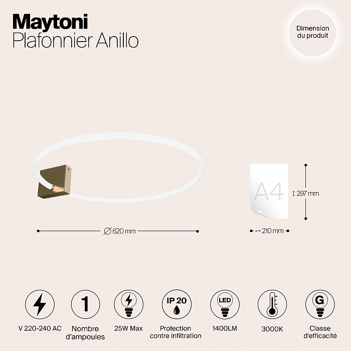 Светильник светодиодный Maytoni MOD315CL-L25G3K