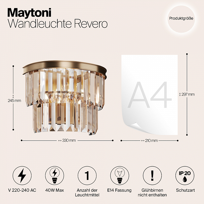 Бра на 1 лампу Maytoni MOD085WL-01G