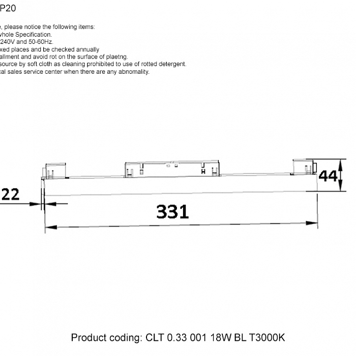 Светильник Crystal Lux CLT 0.33 001 18W BL T3000K