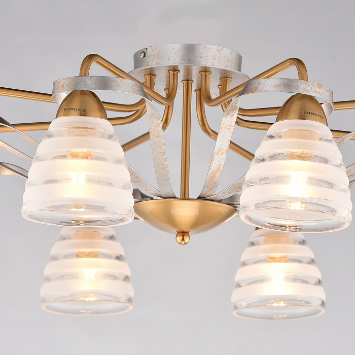 Люстра потолочная Sfera Sveta 85531/8A OLD SILVER+YE BR
