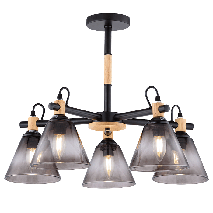 Люстра Sfera Sveta 06781/5 BLACK+WOOD