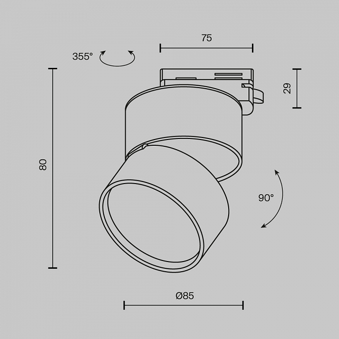 Трековая система Трековый светильник Technical TR007-1-12W3K-W