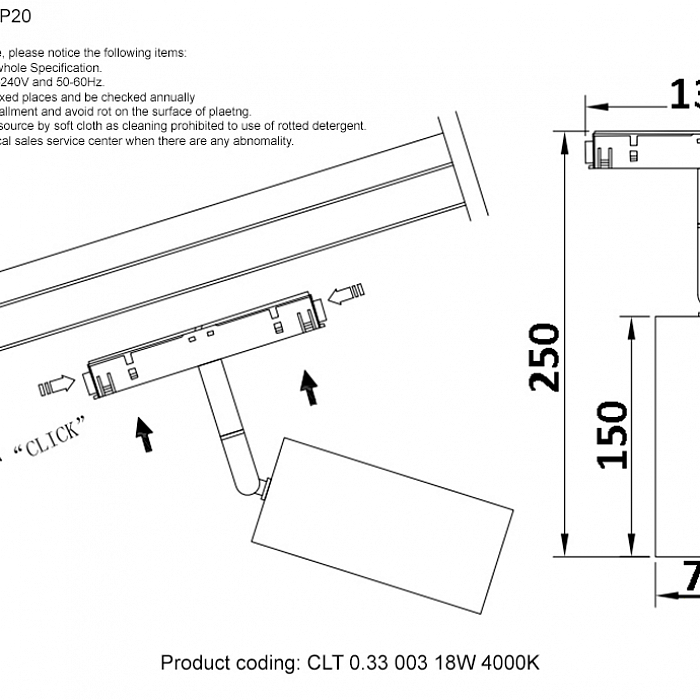Светильник Crystal Lux CLT 0.33 003 18W WH 4000K