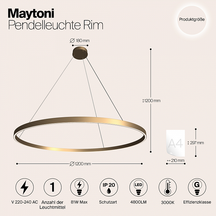 Светильник Maytoni MOD058PL-L65BS3K