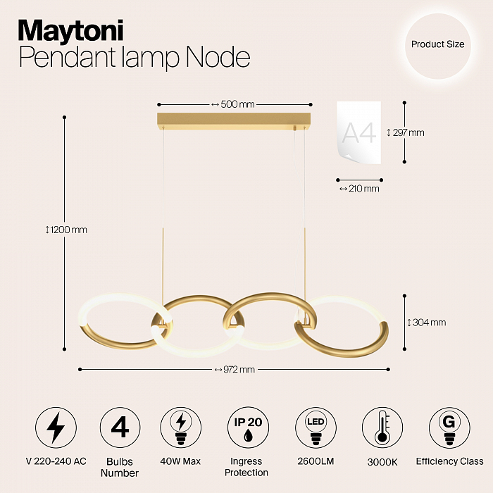 Светильник светодиодный Maytoni MOD165PL-L40G3K
