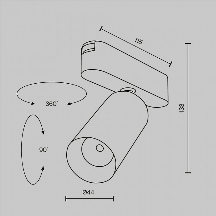 Трековая система Technical TR103-1-12W3K-M-W