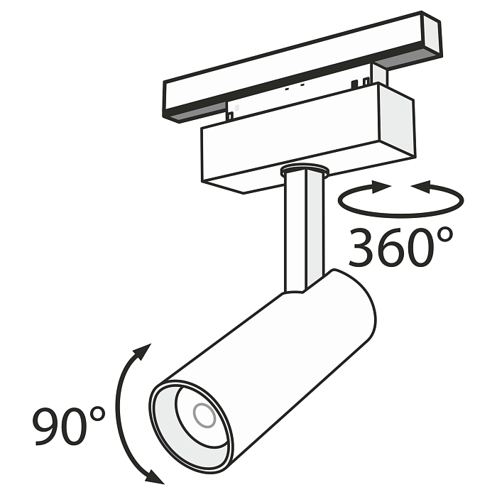 Трековая система Трековый светильник Technical TR019-2-10W3K-B