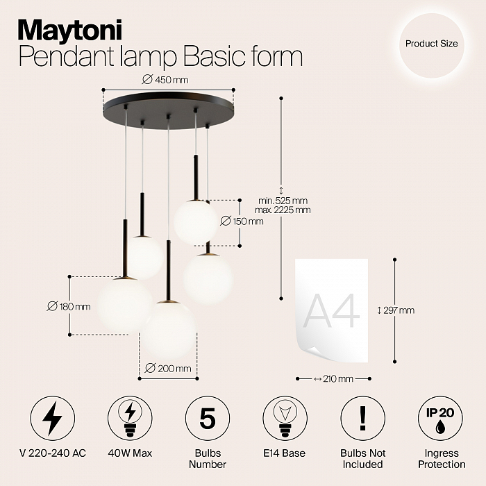 Светильник каскадный Maytoni MOD321PL-05B