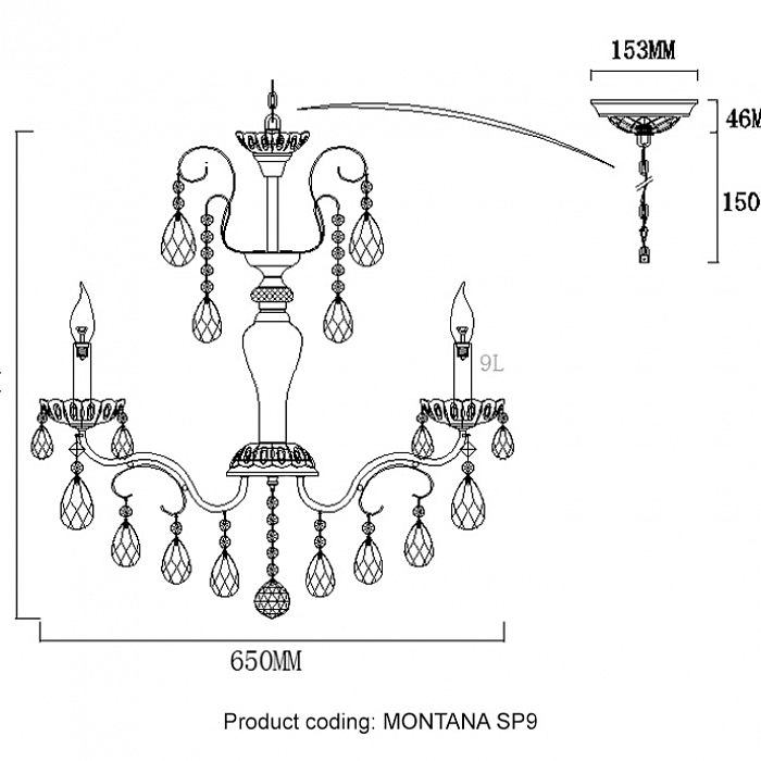 Люстра Crystal Lux MONTANA SP9