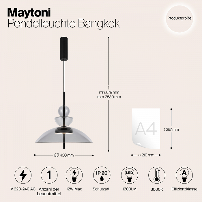 Светильник Maytoni MOD185PL-L11B3K3