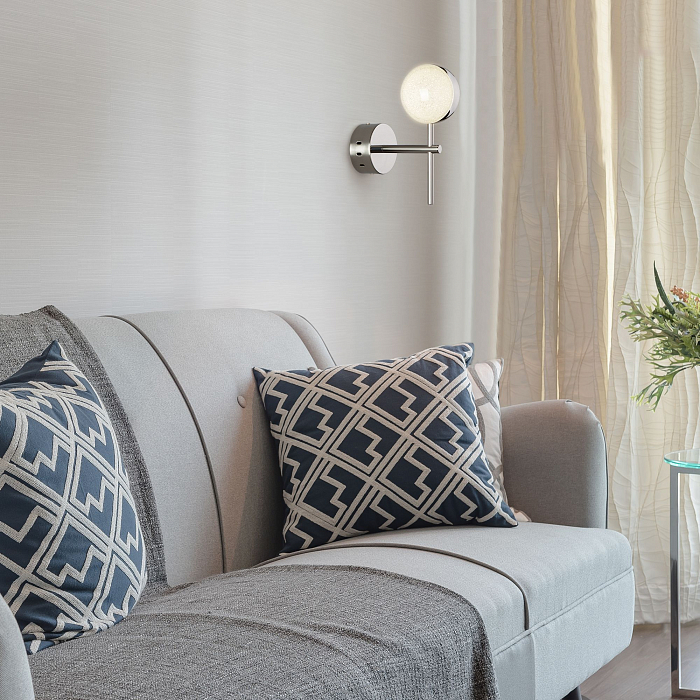 Настенный светодиодный светильник 90173/1 хром Бра светодиодное Eurosvet 90173/1 хром