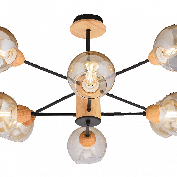 Люстра Sfera Sveta 4642/8 BK+WOOD