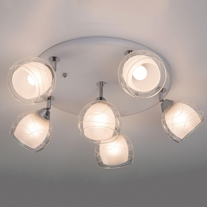 CL158161 Самба Бел+Хром Св-к Люстра Люстра потолочная  CL158161