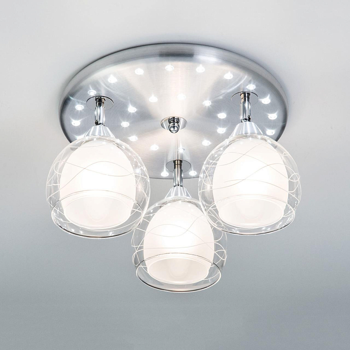 CL158132 Самба+LED Алюм+Хром Св-к Люстра Люстра на 3 и более ламп  CL158132