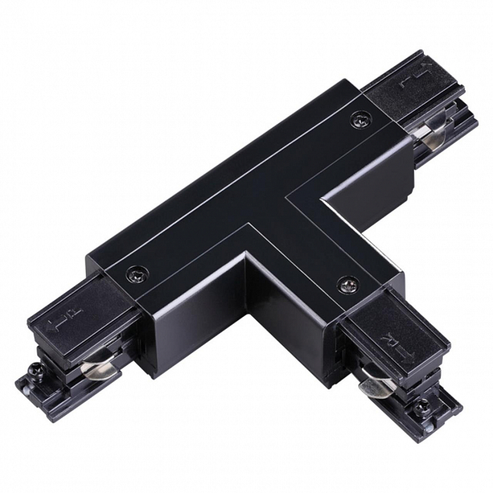 135057 PORT NT19 257 черный Соединитель "T" левый внешний с токопроводом для трехфазного шинопровода Трековая система Компонент трековой системы NOVOTECH 135057