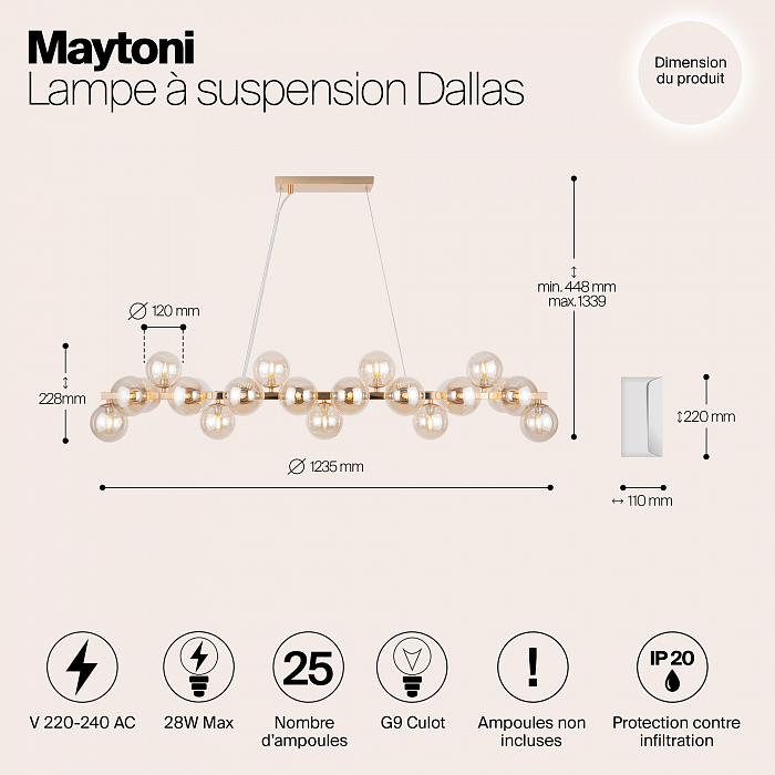 Светильник большой Maytoni MOD547PL-25G