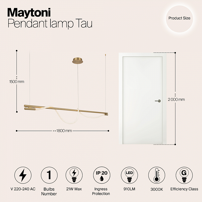Светильник светодиодный Maytoni MOD166PL-L20G3K