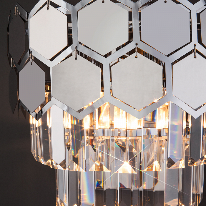 Бра на 2 лампы Eurosvet 10124/2 хром/прозрачный хрусталь Strotskis (10113/2)