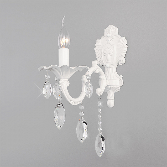 Светильник на 1 лампу Eurosvet 10108/1 белый/прозрачный хрусталь Strotskis