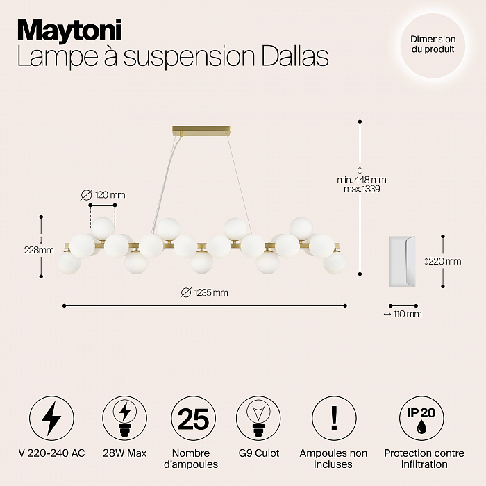 Светильник большой Maytoni MOD547PL-25BS