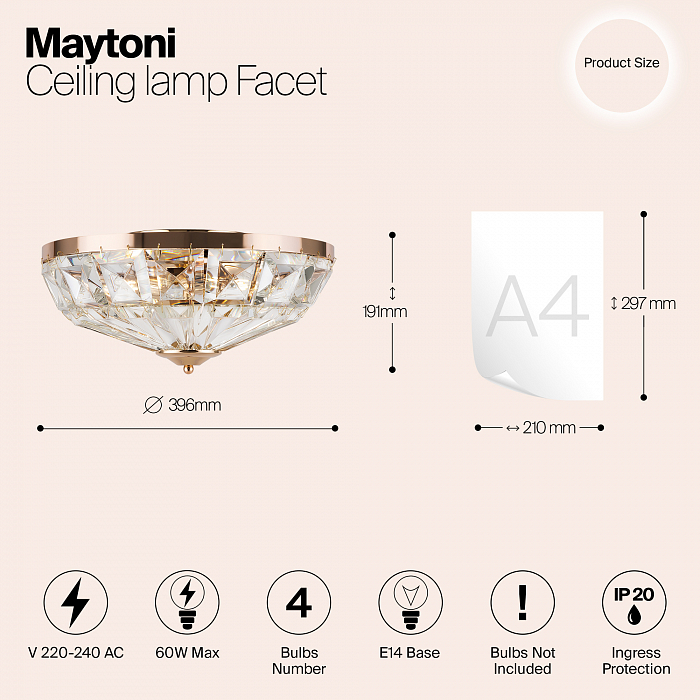 Светильник потолочная Maytoni MOD094CL-04G