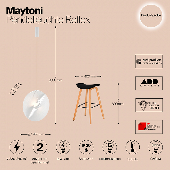 Светильник светодиодный Maytoni MOD154PL-L6W3K