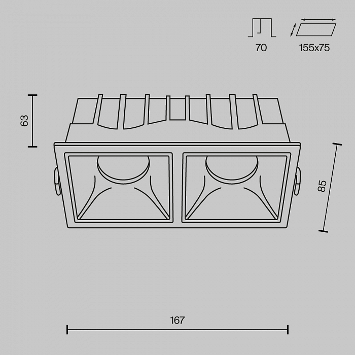 Светильник встраиваемый Technical DL043-02-15W3K-D-SQ-W