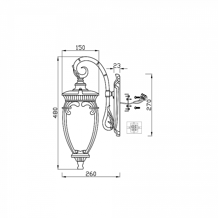 Бра настенный Outdoor O414WL-01GB