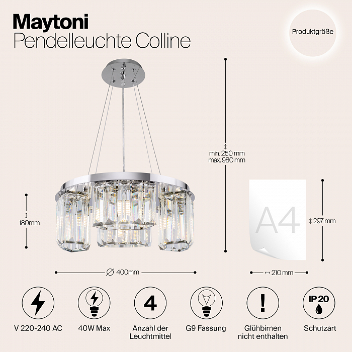 Светильник подвесная Maytoni MOD083PL-04CH