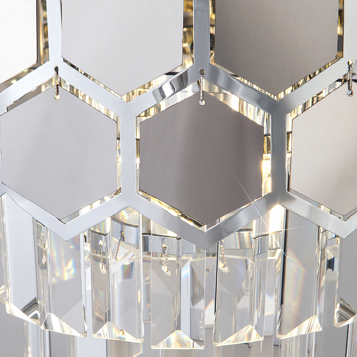 Бра на 2 лампы Eurosvet 10124/2 хром/прозрачный хрусталь Strotskis (10113/2)