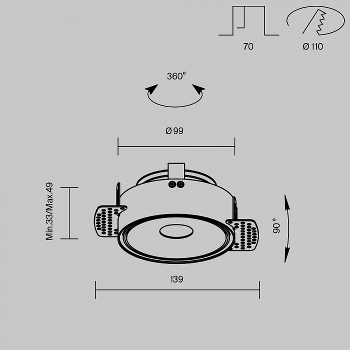 Светильник Technical DL060-9W3-4-6K-TRS-B