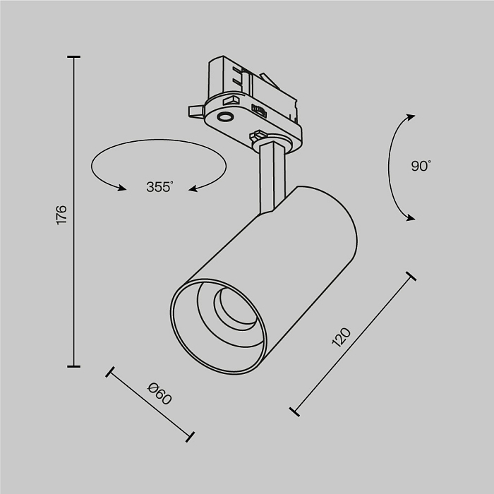 Трековая система Technical TR197-3-12WCCT-M-B