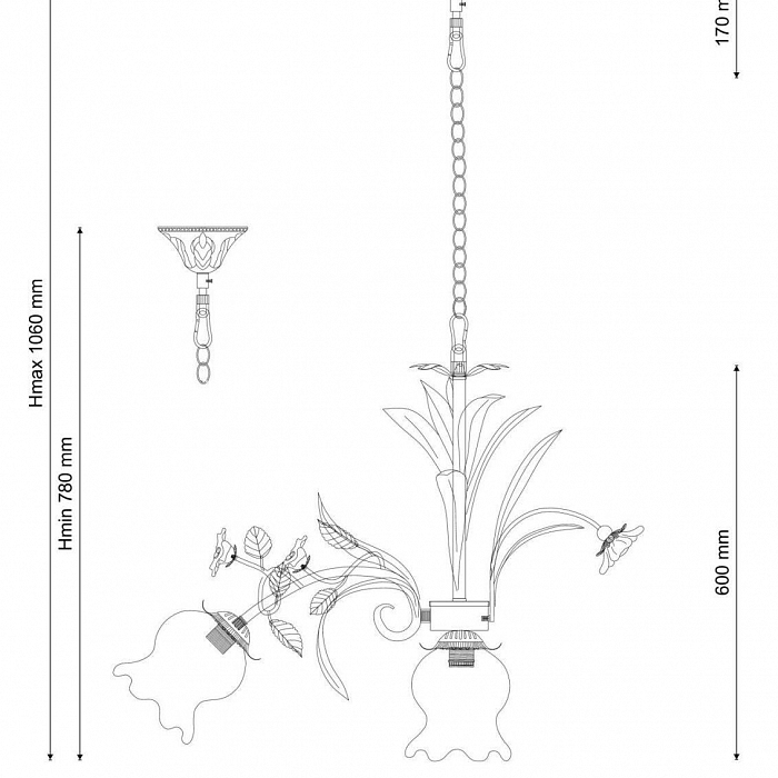 Люстра подвесная Lucia Tucci Fiori di rose 184.8.1